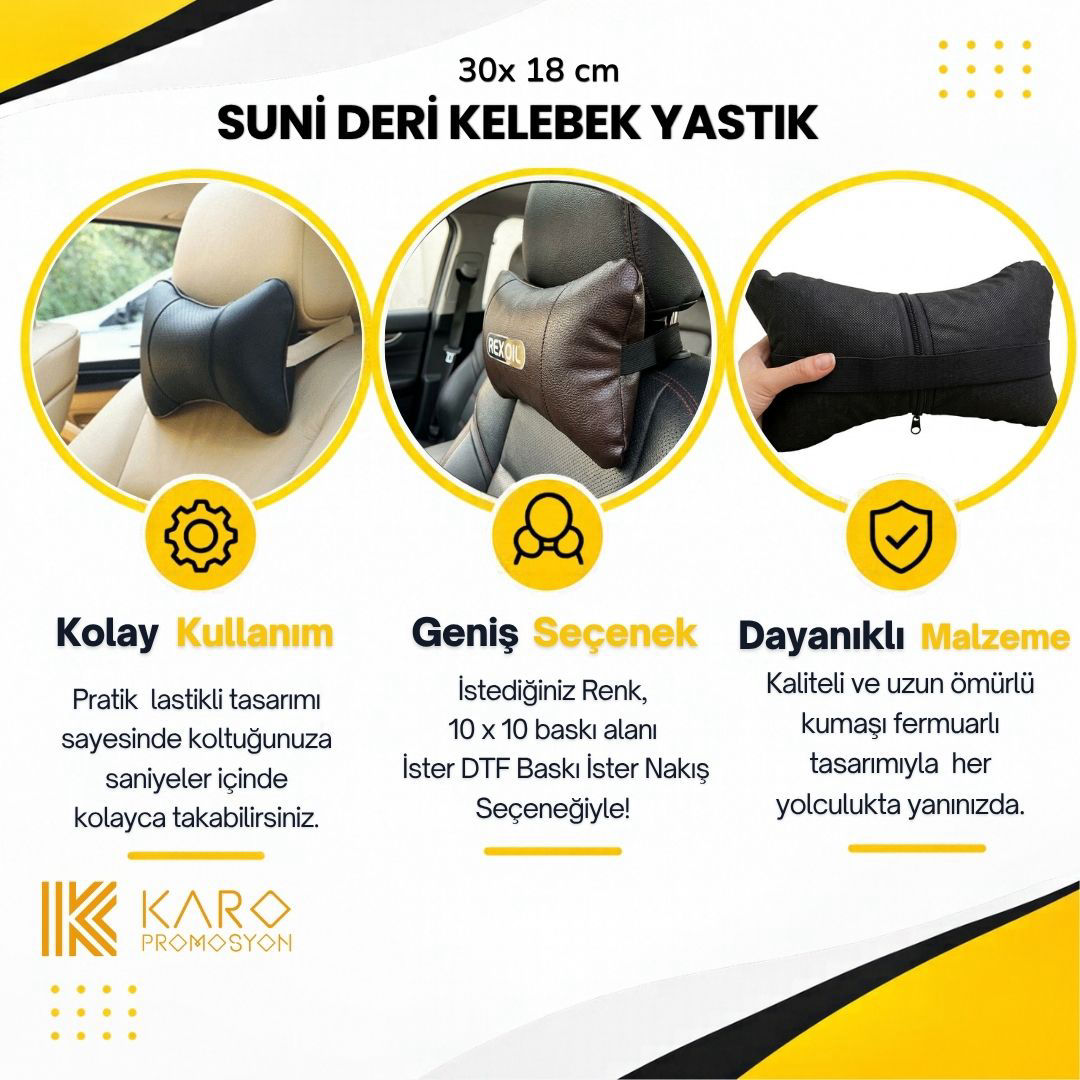 Suni Deri Kelebek Yastık